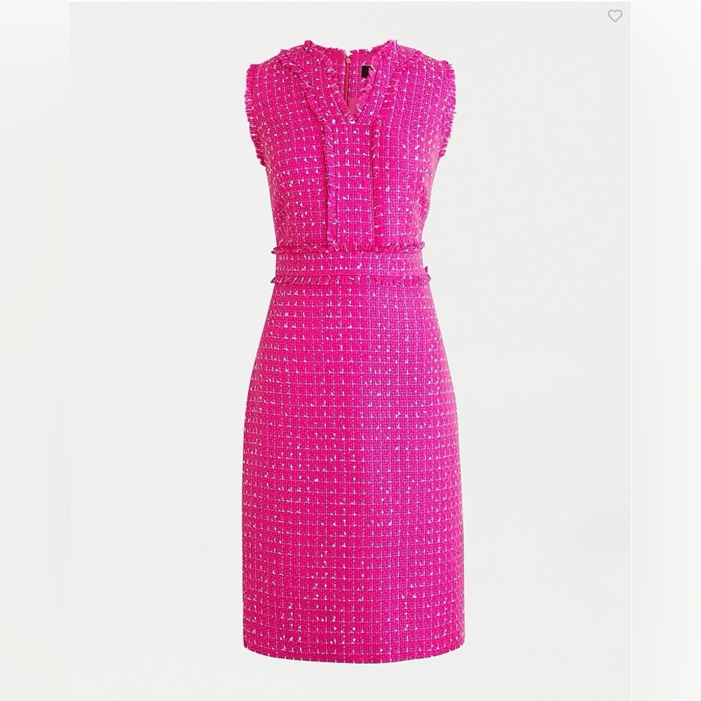 Jcrew V-Neck Sheath Dress in Pink Tweed